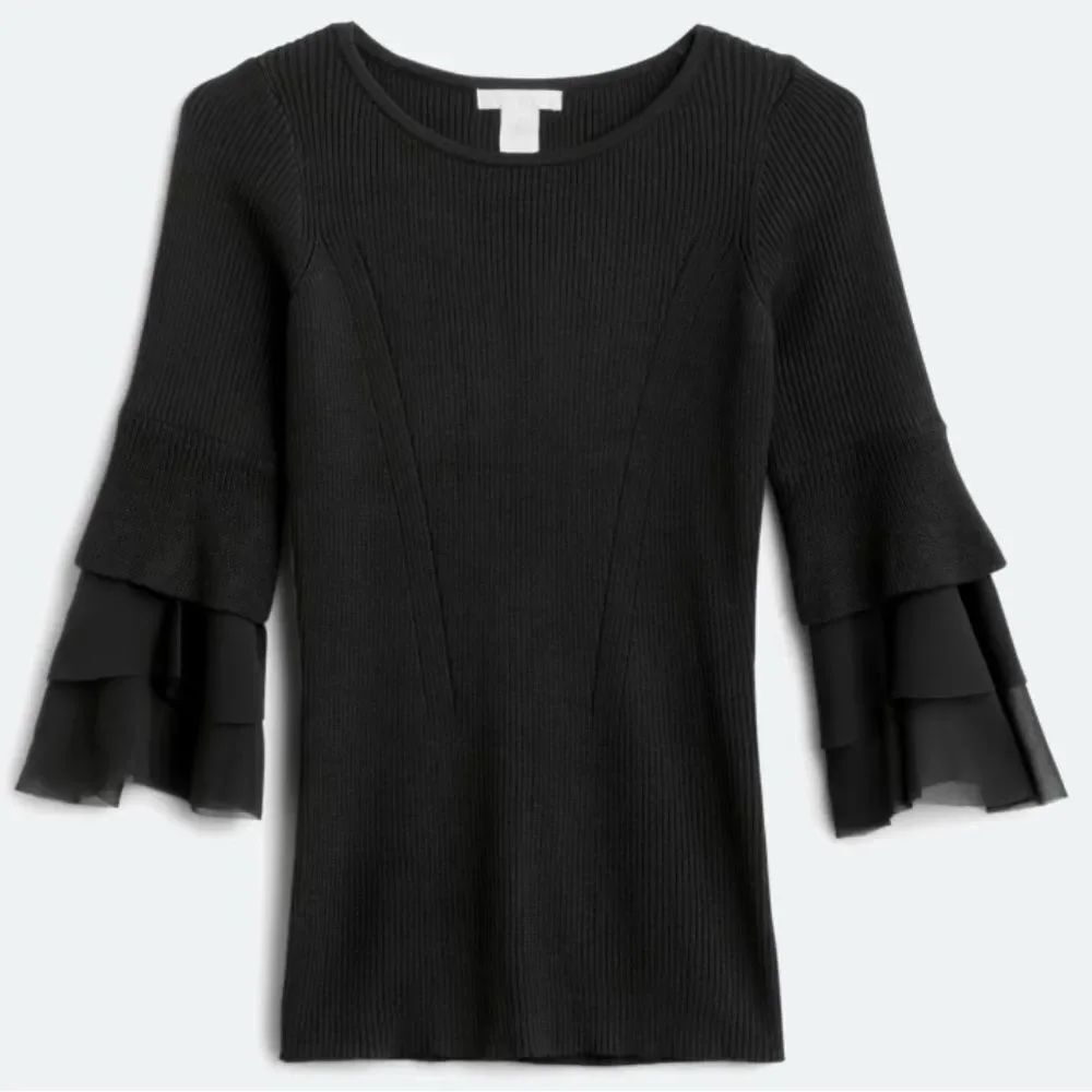 Design History Ethelda Ruffle Bell Sleeve sweater